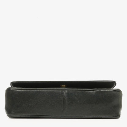 Chanel Diagonal Medium Classic Single Flap Tasche aus schwarzem gestepptem Lammleder mit 24K vergoldeter Hardware