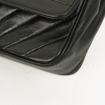 Chanel Diagonal Medium Classic Single Flap Tasche aus schwarzem gestepptem Lammleder mit 24K vergoldeter Hardware