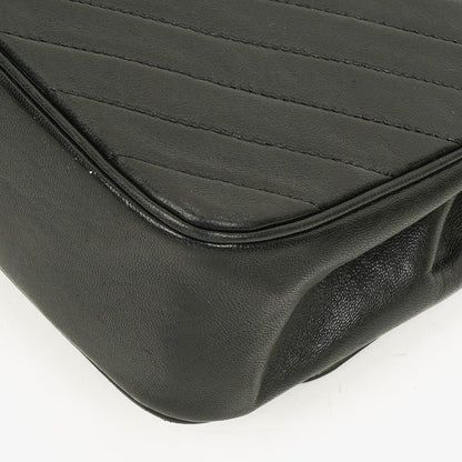 Chanel Diagonal Medium Classic Single Flap Tasche aus schwarzem gestepptem Lammleder mit 24K vergoldeter Hardware