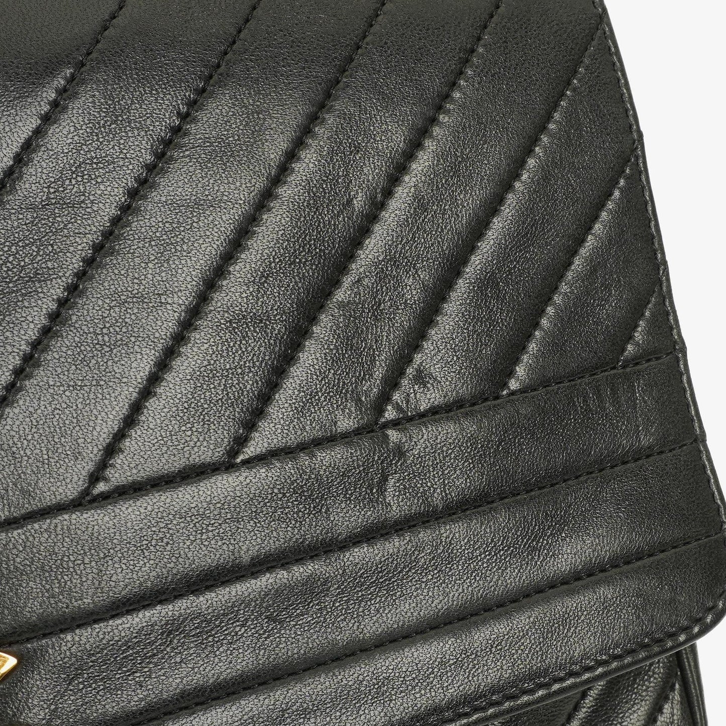 Chanel Diagonal Medium Classic Single Flap Tasche aus schwarzem gestepptem Lammleder mit 24K vergoldeter Hardware