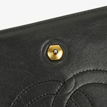 Chanel Diagonal Medium Classic Single Flap Tasche aus schwarzem gestepptem Lammleder mit 24K vergoldeter Hardware