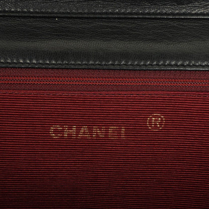Chanel Diagonal Medium Classic Single Flap Tasche aus schwarzem gestepptem Lammleder mit 24K vergoldeter Hardware
