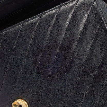 Chanel Diagonal Medium Classic marineblau gestepptes Lammleder Single Flap Bag mit 24K goldplattierten Beschlägen