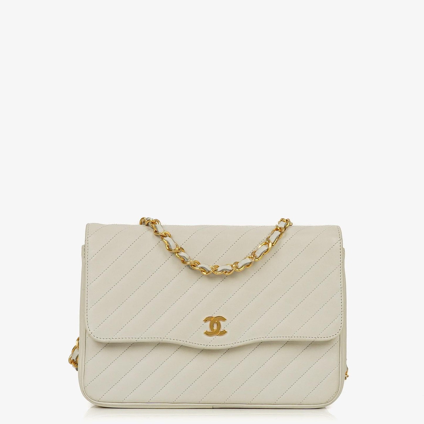 Chanel Small Classic Single Flap Tasche aus diagonal gestepptem Lammleder mit 24K vergoldeten Beschlägen