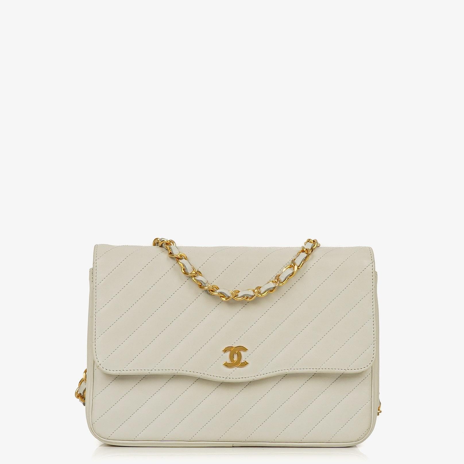 Chanel Small Classic Single Flap Tasche aus diagonal gestepptem Lammleder mit 24K vergoldeten Beschlägen