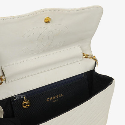 Chanel Small Classic Single Flap Tasche aus diagonal gestepptem Lammleder mit 24K vergoldeten Beschlägen