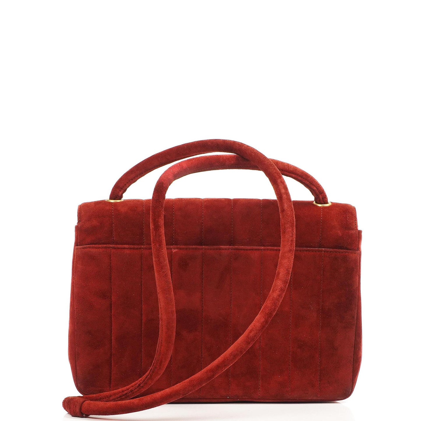 Chanel Diana Vertikale Gequiltete Single Flap Bag Weinrot Wildleder 24K Vergoldete Hardware