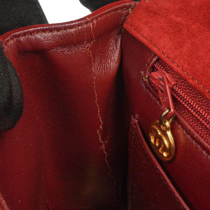 Chanel Diana Vertikale Gequiltete Single Flap Bag Weinrot Wildleder 24K Vergoldete Hardware