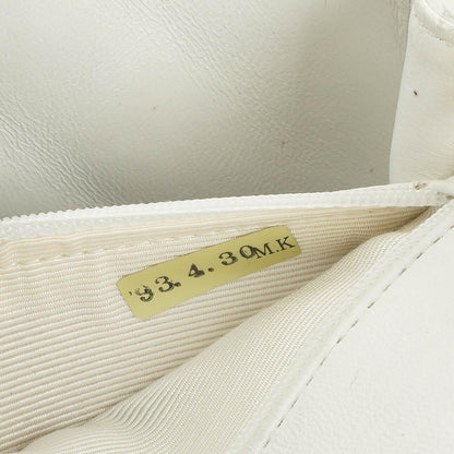 Chanel Diana Vintage Medium Flap Tasche aus weißem gestepptem Lammleder mit 24K vergoldeter Hardware
