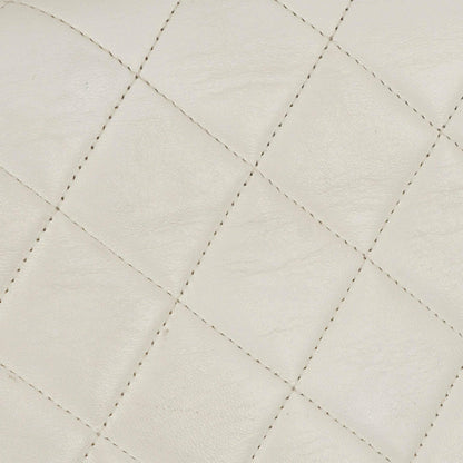 Chanel Diana Vintage Medium Flap Tasche aus weißem gestepptem Lammleder mit 24K vergoldeter Hardware