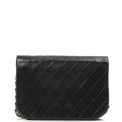 Chanel Double Flap Halbmond Schwarz Lammleder Mit 24K Vergoldeten Beschlägen