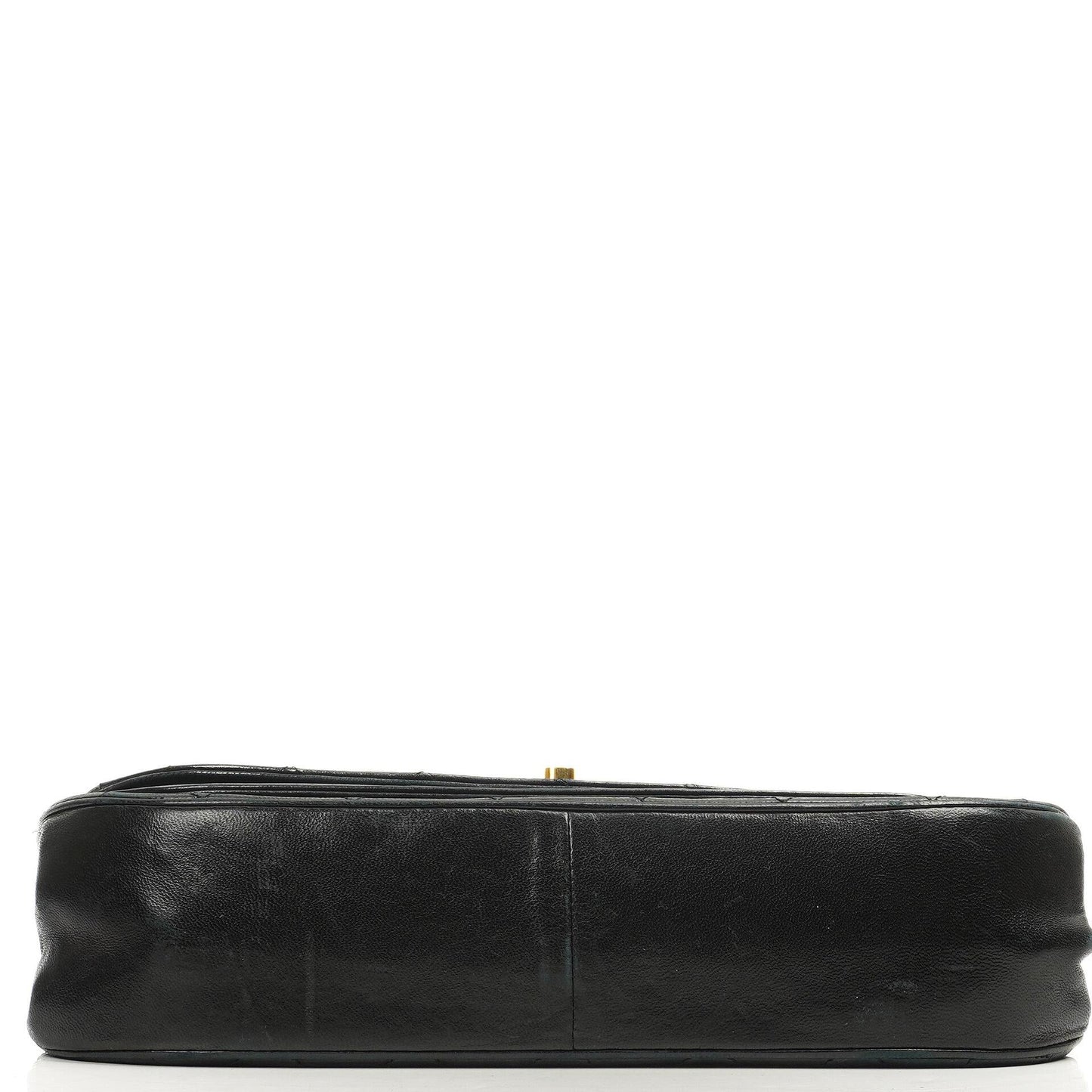 Chanel Double Flap Halbmond Schwarz Lammleder Mit 24K Vergoldeten Beschlägen