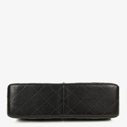 Chanel Wendedesign Clutch aus schwarzem Lammleder mit 24K-vergoldeten Beschlägen