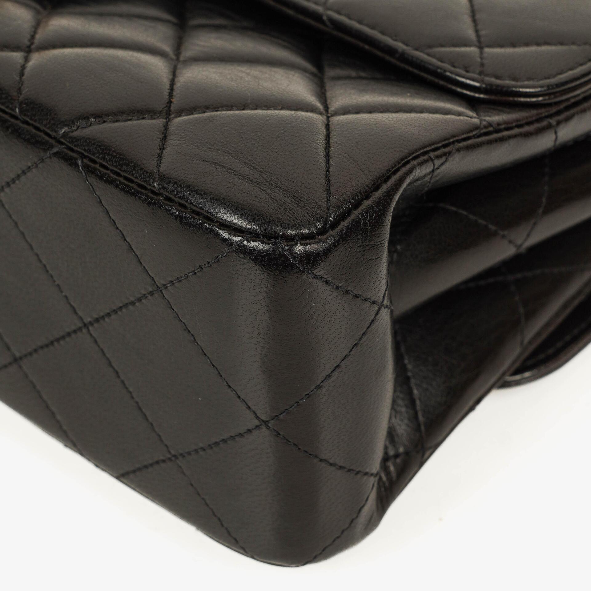 Chanel Wendedesign Clutch aus schwarzem Lammleder mit 24K-vergoldeten Beschlägen