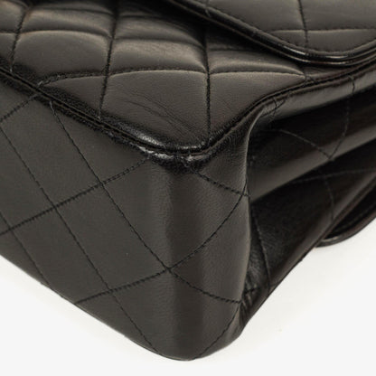 Chanel Wendedesign Clutch aus schwarzem Lammleder mit 24K-vergoldeten Beschlägen