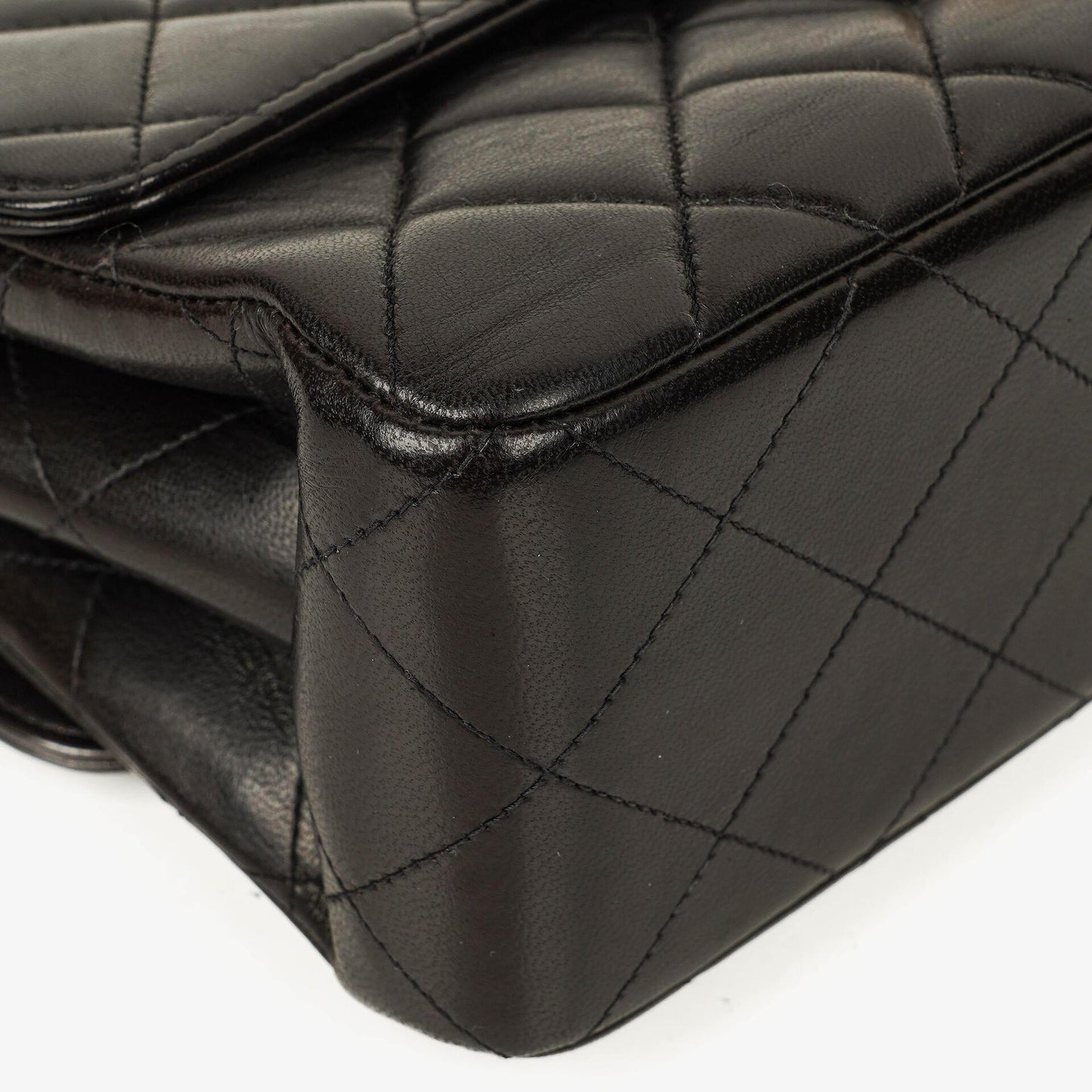 Chanel Wendedesign Clutch aus schwarzem Lammleder mit 24K-vergoldeten Beschlägen