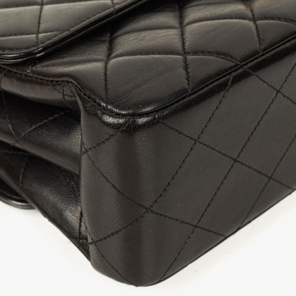 Chanel Wendedesign Clutch aus schwarzem Lammleder mit 24K-vergoldeten Beschlägen