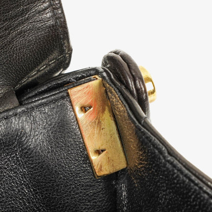 Chanel Wendedesign Clutch aus schwarzem Lammleder mit 24K-vergoldeten Beschlägen