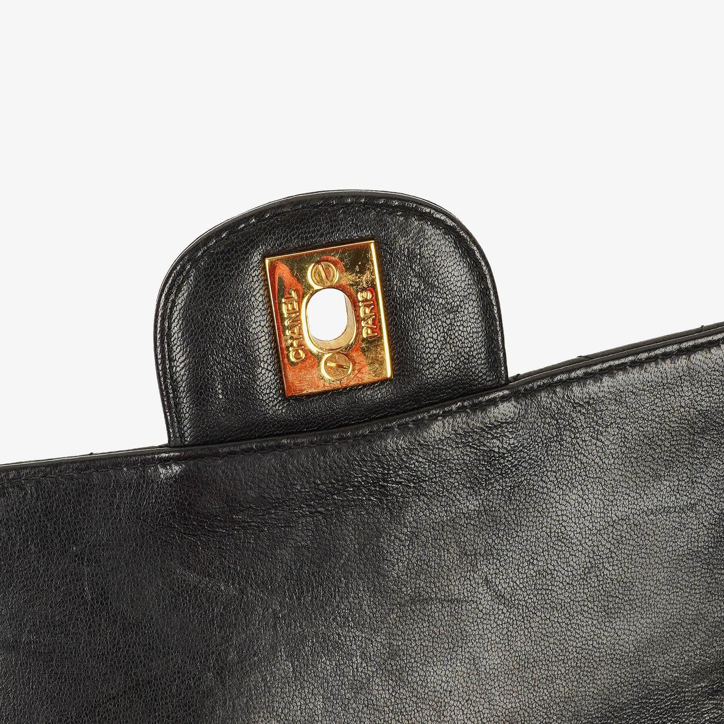 Chanel Wendedesign Clutch aus schwarzem Lammleder mit 24K-vergoldeten Beschlägen