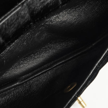 Chanel East West Flap Bag aus Ponyhaar Samt Schokoladenriegel mit goldfarbener Hardware