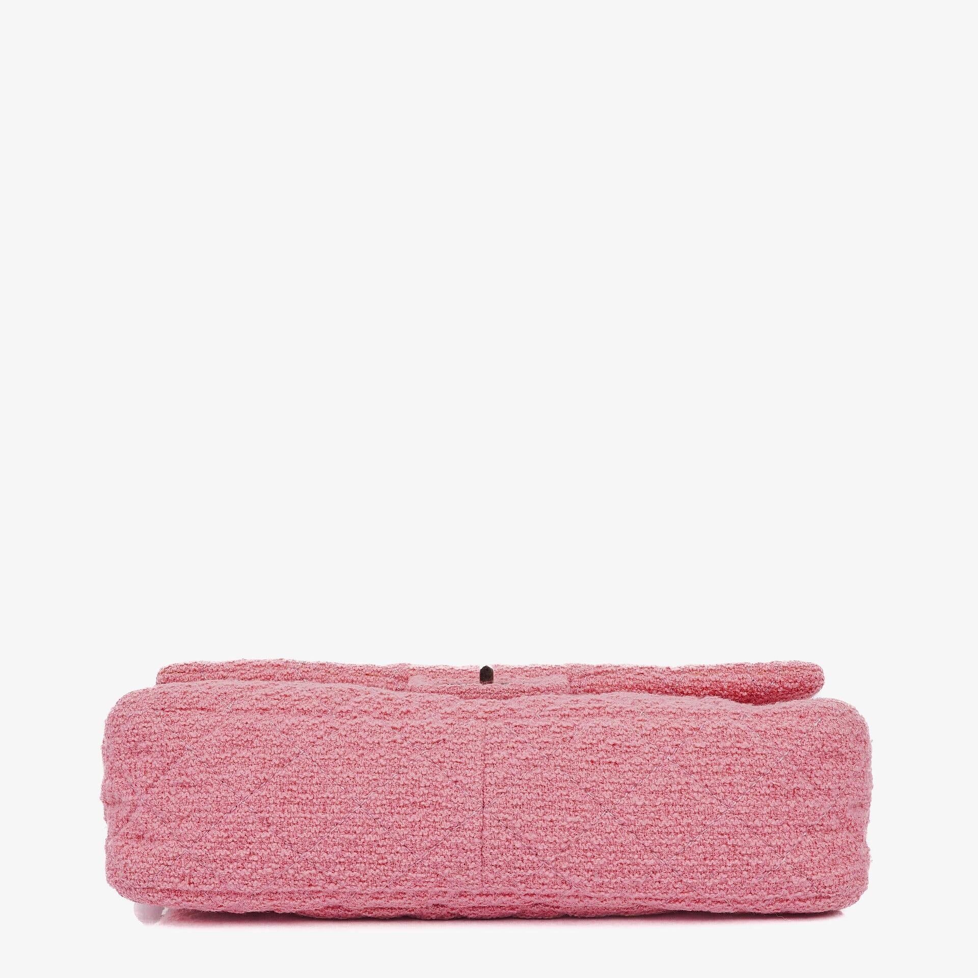 Chanel Easy Tweed Jumbo Pink 2.55 Reissue Messenger Flap Bag