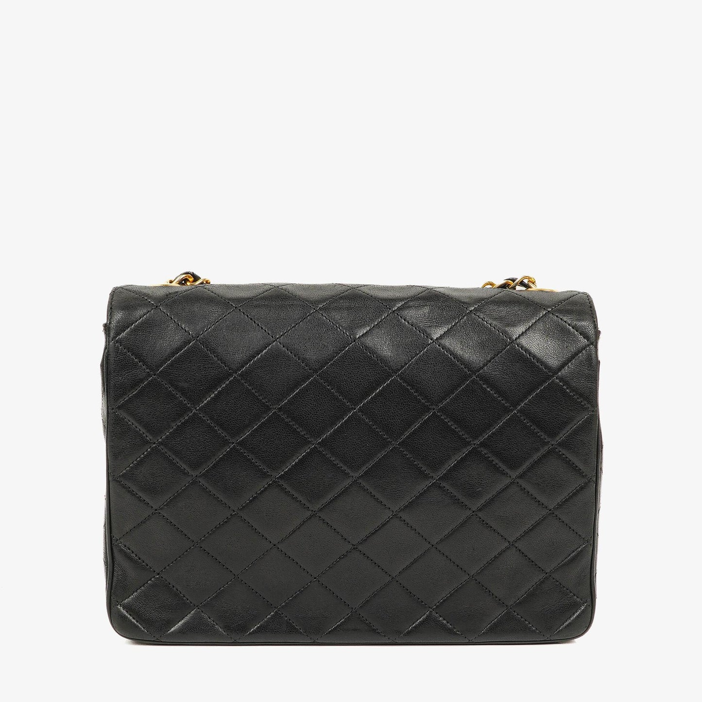 Chanel Envelope Flap Tasche Schwarz Gepolstertes Lammleder mit 24K Vergoldeten Beschlägen