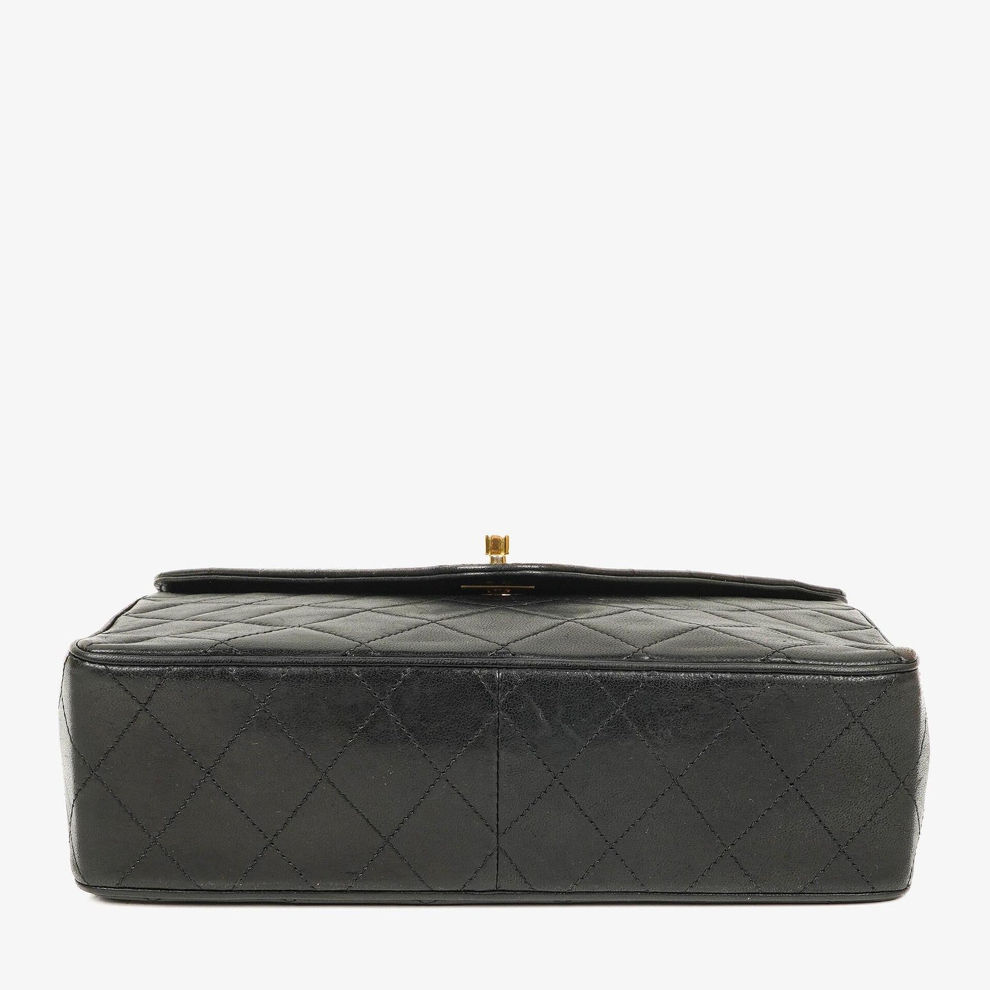 Chanel Envelope Flap Tasche Schwarz Gepolstertes Lammleder mit 24K Vergoldeten Beschlägen
