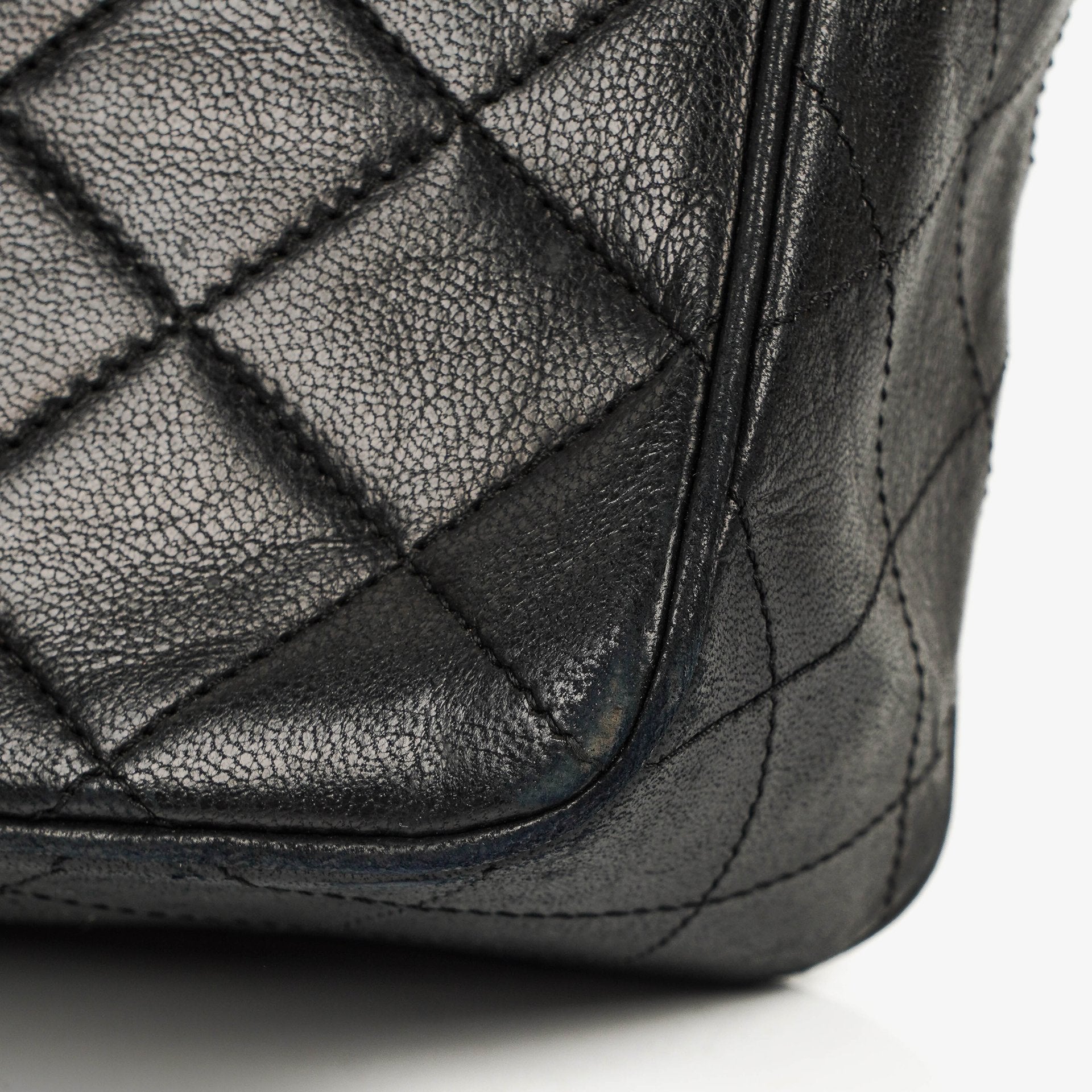 Chanel Envelope Flap Tasche aus schwarzem gestepptem Lammleder mit 24K vergoldeten Beschlägen