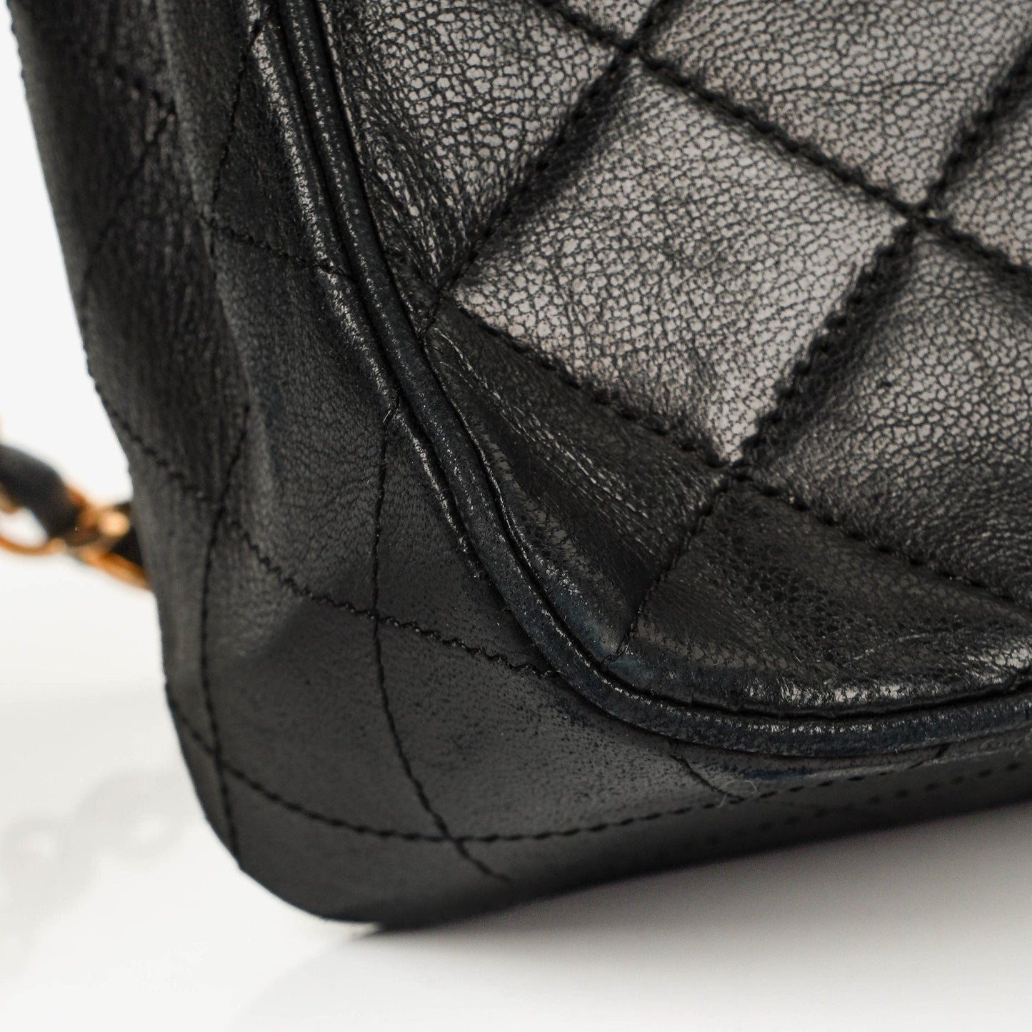 Chanel Envelope Flap Tasche aus schwarzem gestepptem Lammleder mit 24K vergoldeten Beschlägen