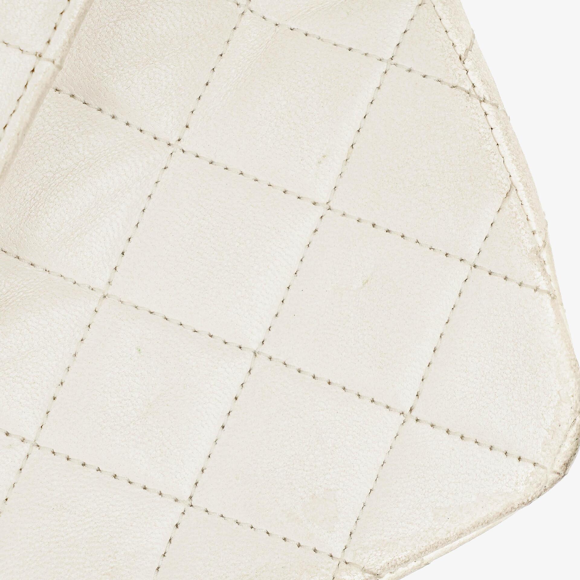Chanel Umschlagklappe Tasche Weiß Gesteppt Lammleder mit 24K Vergoldeter Hardware