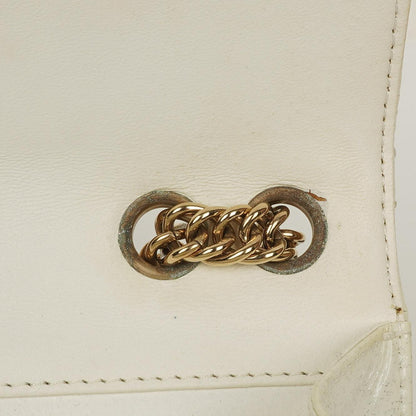Chanel Evening Star East West Flap Bag aus weißem gestepptem Patentleder