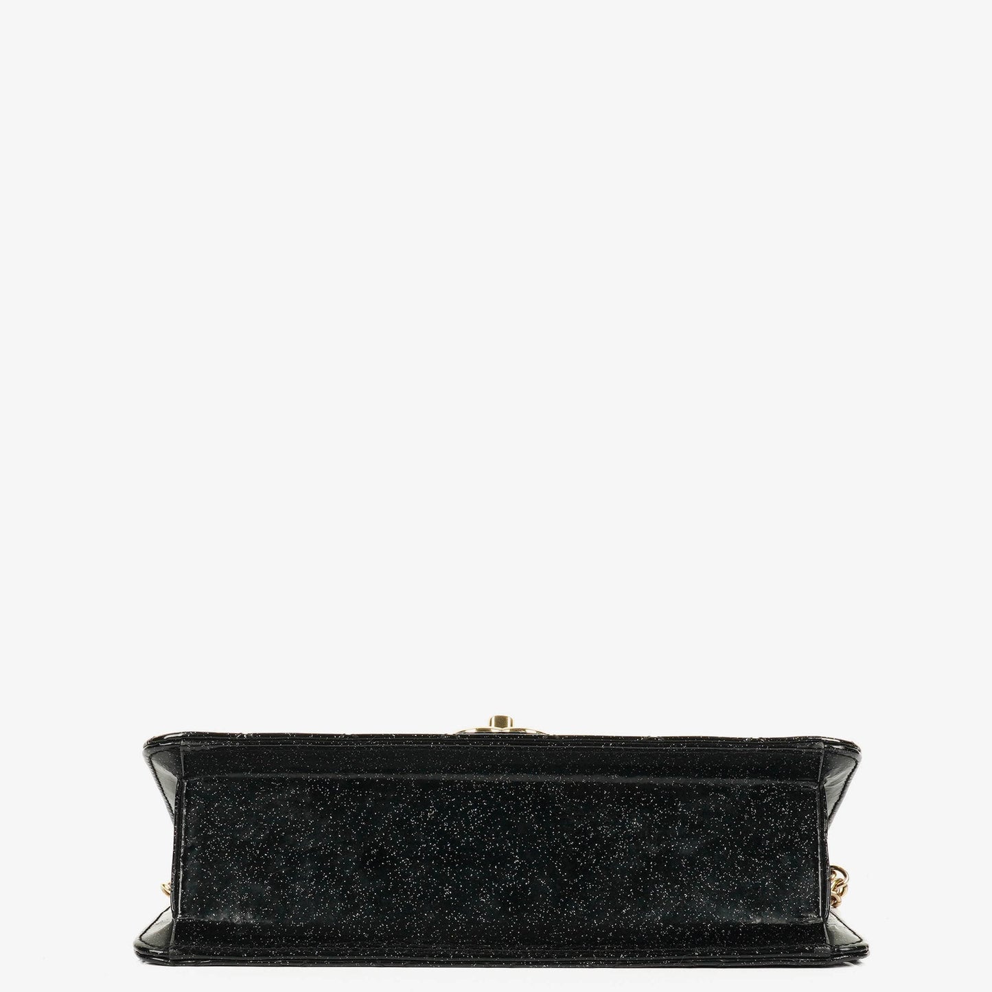 Chanel Evening Star East West Flap Bag aus gestepptem Glitzer-Lackleder