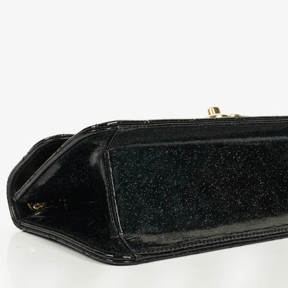 Chanel Evening Star East West Flap Bag aus gestepptem Glitzer-Lackleder