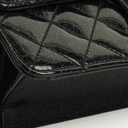 Chanel Evening Star East West Flap Bag aus gestepptem Glitzer-Lackleder