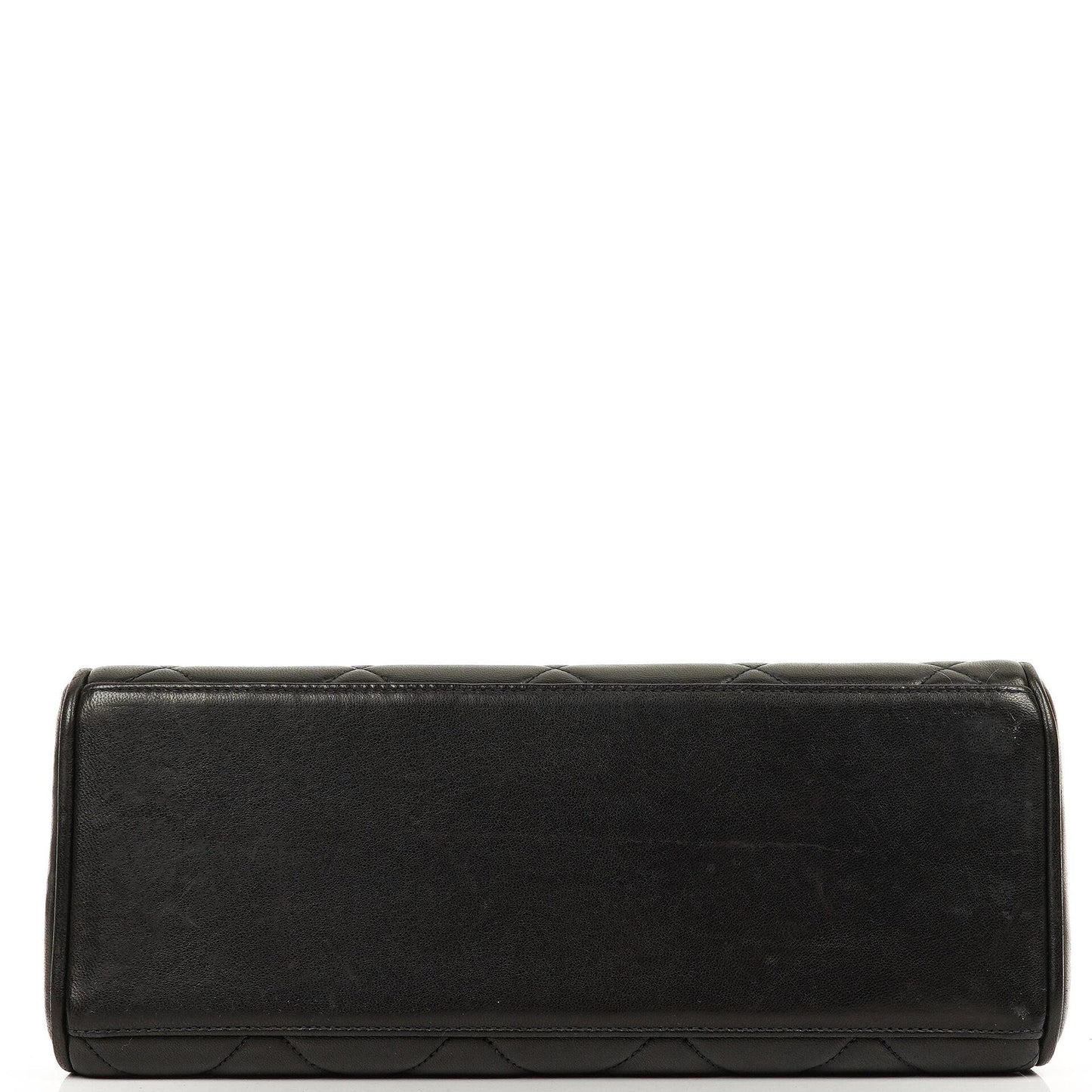 Chanel Flap Tasche Schwarz Gestepptes Lammleder Mit Ketten-Topgriff Und 24K Vergoldeten Beschlägen 1994-1996