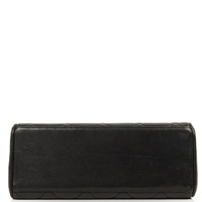 Chanel Flap Tasche Schwarz Gestepptes Lammleder Mit Ketten-Topgriff Und 24K Vergoldeten Beschlägen 1994-1996