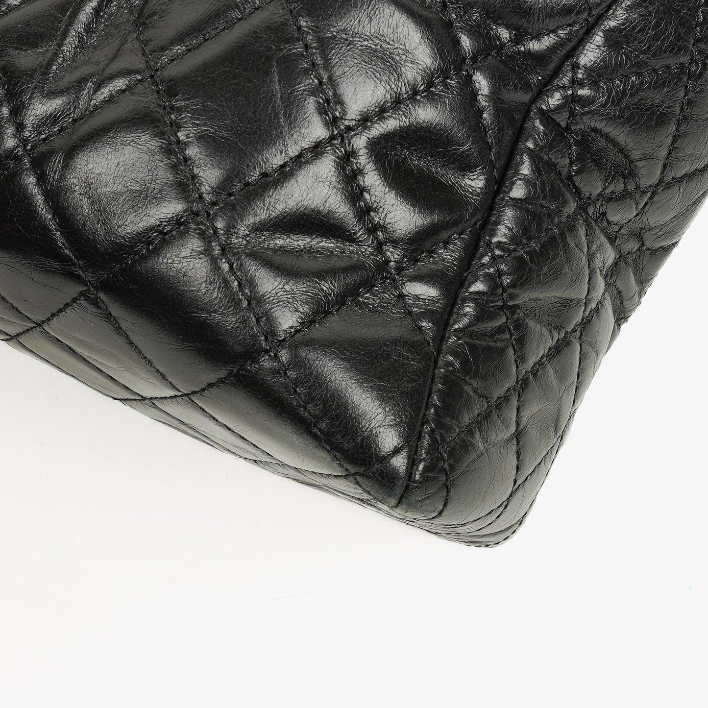 Chanel Große Tote Tasche mit Fronttasche aus glänzendem gestepptem Kalbsleder mit goldfarbenen Beschlägen 2014/2015