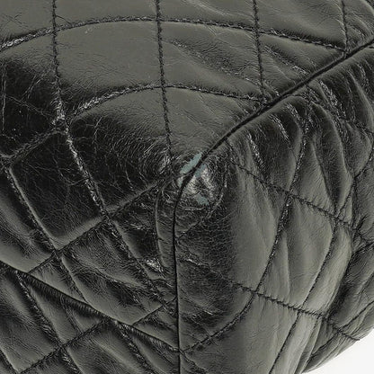 Chanel Große Tote Tasche mit Fronttasche aus glänzendem gestepptem Kalbsleder mit goldfarbenen Beschlägen 2014/2015