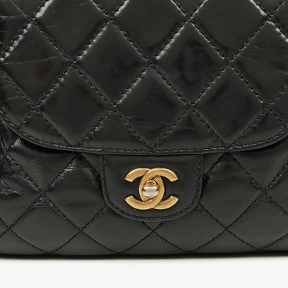 Chanel Große Tote Tasche mit Fronttasche aus glänzendem gestepptem Kalbsleder mit goldfarbenen Beschlägen 2014/2015