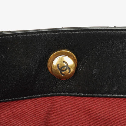 Chanel Große Tote Tasche mit Fronttasche aus glänzendem gestepptem Kalbsleder mit goldfarbenen Beschlägen 2014/2015