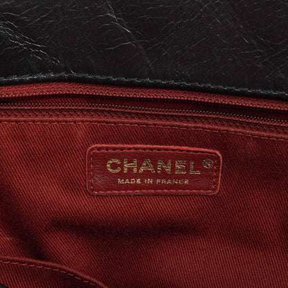 Chanel Große Tote Tasche mit Fronttasche aus glänzendem gestepptem Kalbsleder mit goldfarbenen Beschlägen 2014/2015
