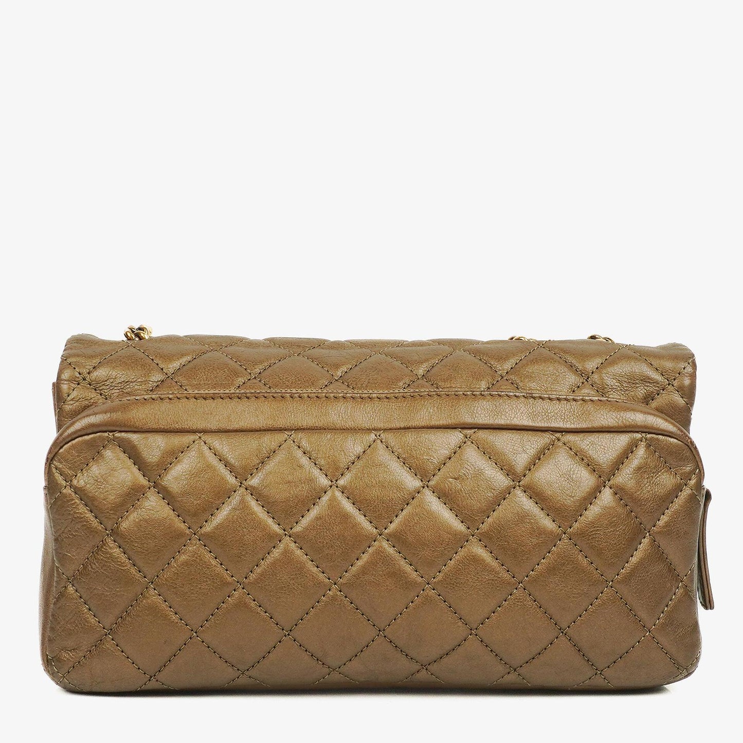 Chanel Medium Crown Single Flap Tasche aus goldenem Kalbsleder