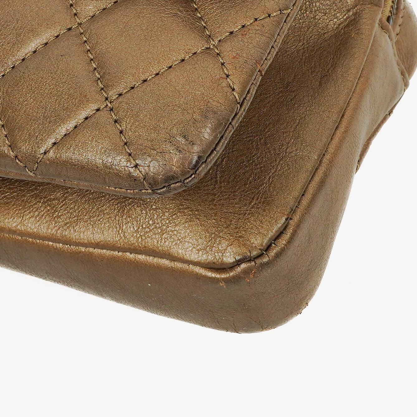 Chanel Medium Crown Single Flap Tasche aus goldenem Kalbsleder