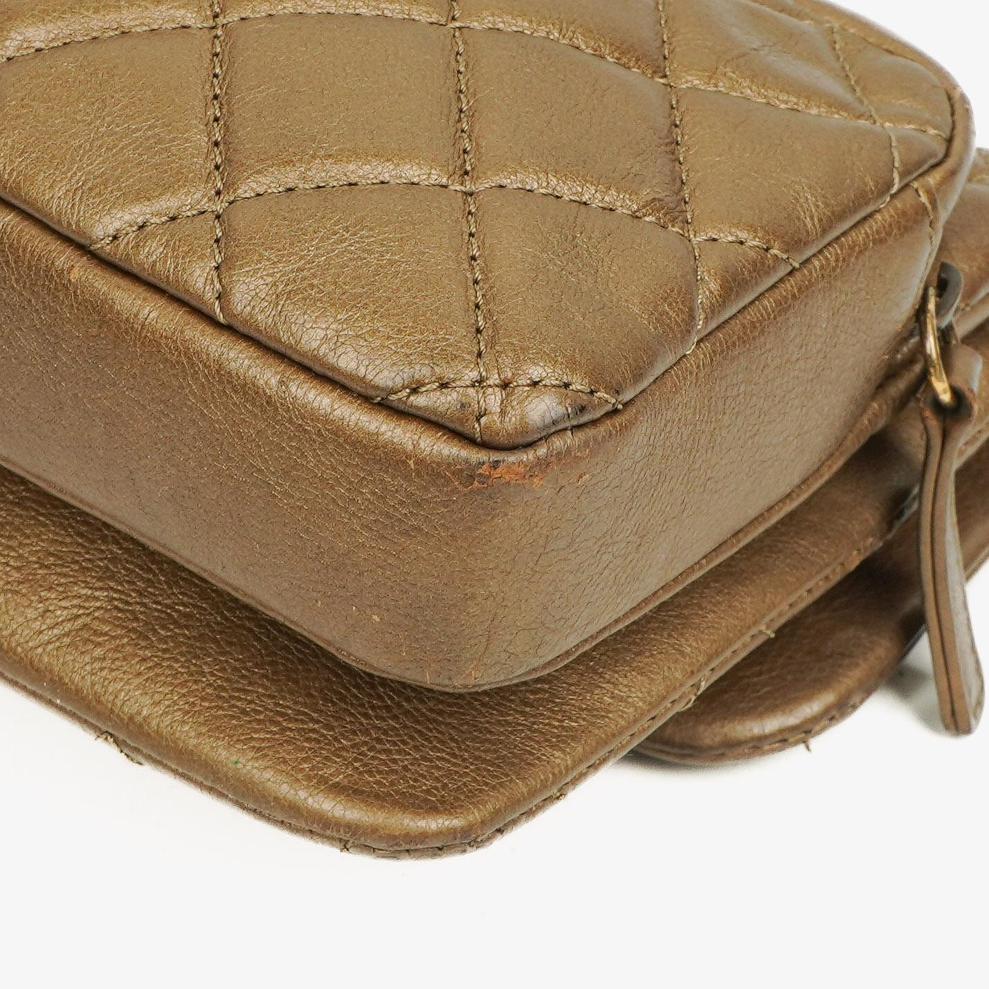 Chanel Medium Crown Single Flap Tasche aus goldenem Kalbsleder