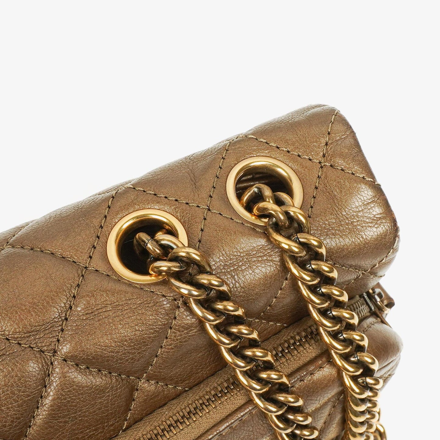 Chanel Medium Crown Single Flap Tasche aus goldenem Kalbsleder