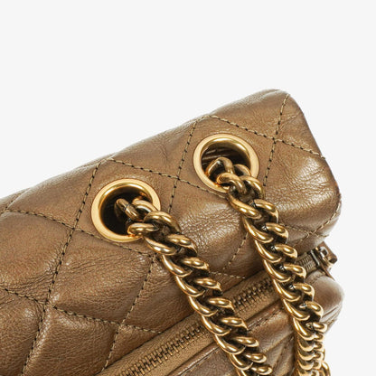 Chanel Medium Crown Single Flap Tasche aus goldenem Kalbsleder