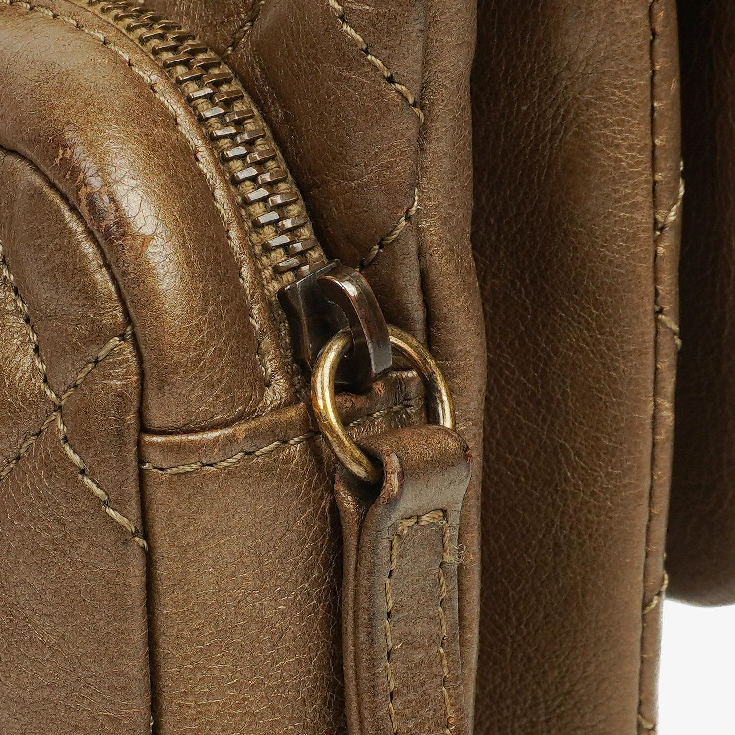 Chanel Medium Crown Single Flap Tasche aus goldenem Kalbsleder
