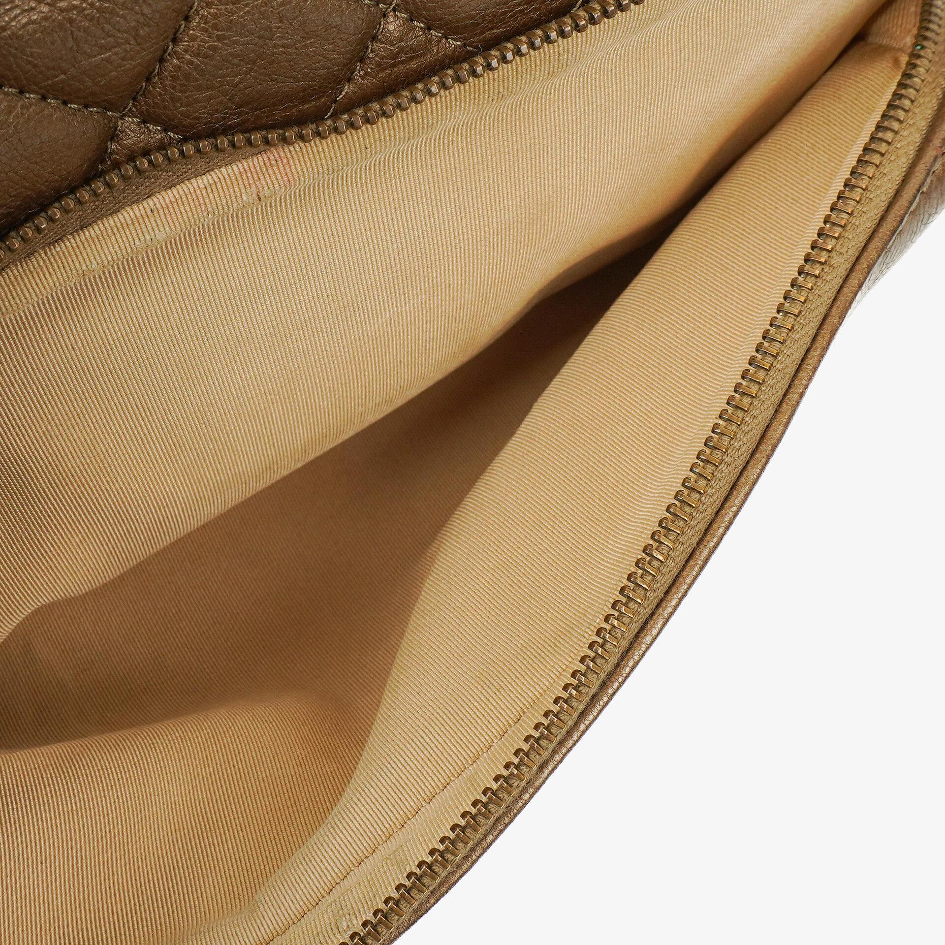 Chanel Medium Crown Single Flap Tasche aus goldenem Kalbsleder