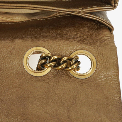 Chanel Medium Crown Single Flap Tasche aus goldenem Kalbsleder