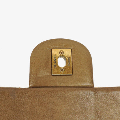 Chanel Medium Crown Single Flap Tasche aus goldenem Kalbsleder